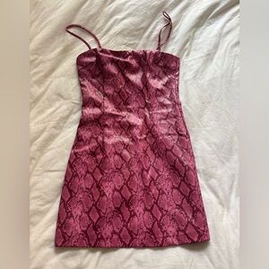 Tiger Mist Pink Snake Print Mini Dress